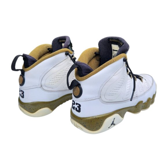 Air Jordan 9 Retro Big Statue GS 302359-109 White Black Militia Green Size 7Y - Picture 5 of 12